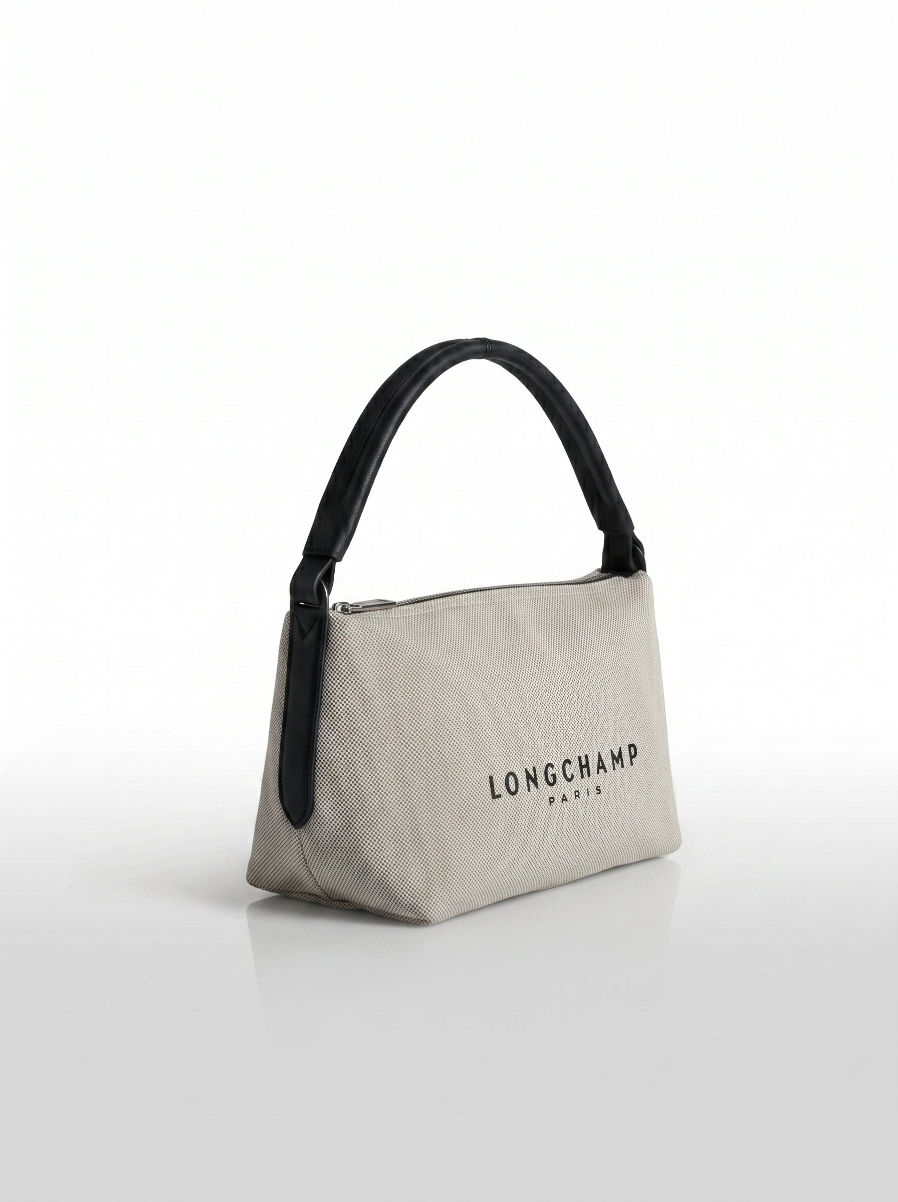 Élise Canvas Tote Bag – Beige & Black