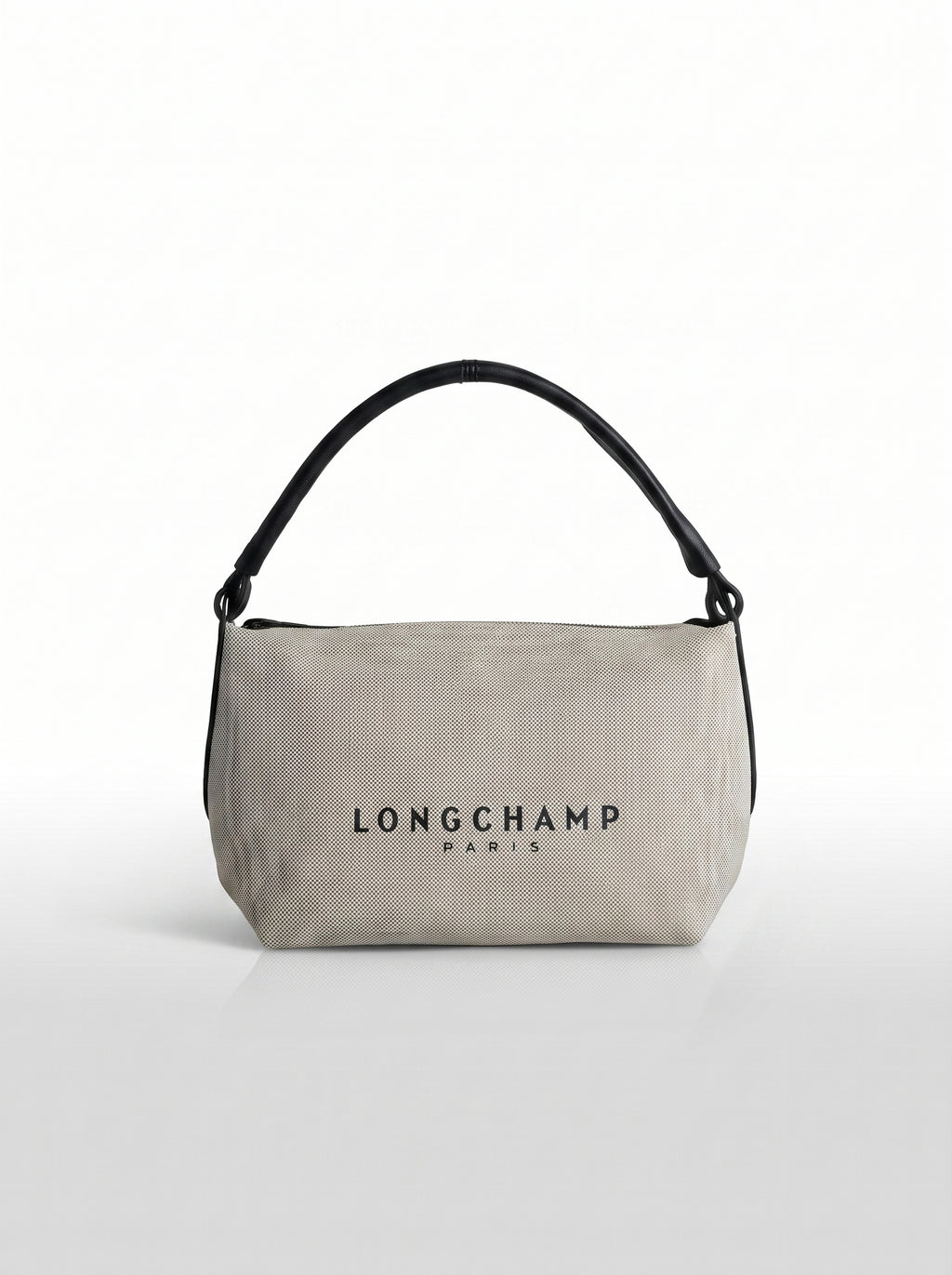 Élise Canvas Tote Bag – Beige & Black