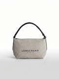 Élise Canvas Tote Bag – Beige & Black
