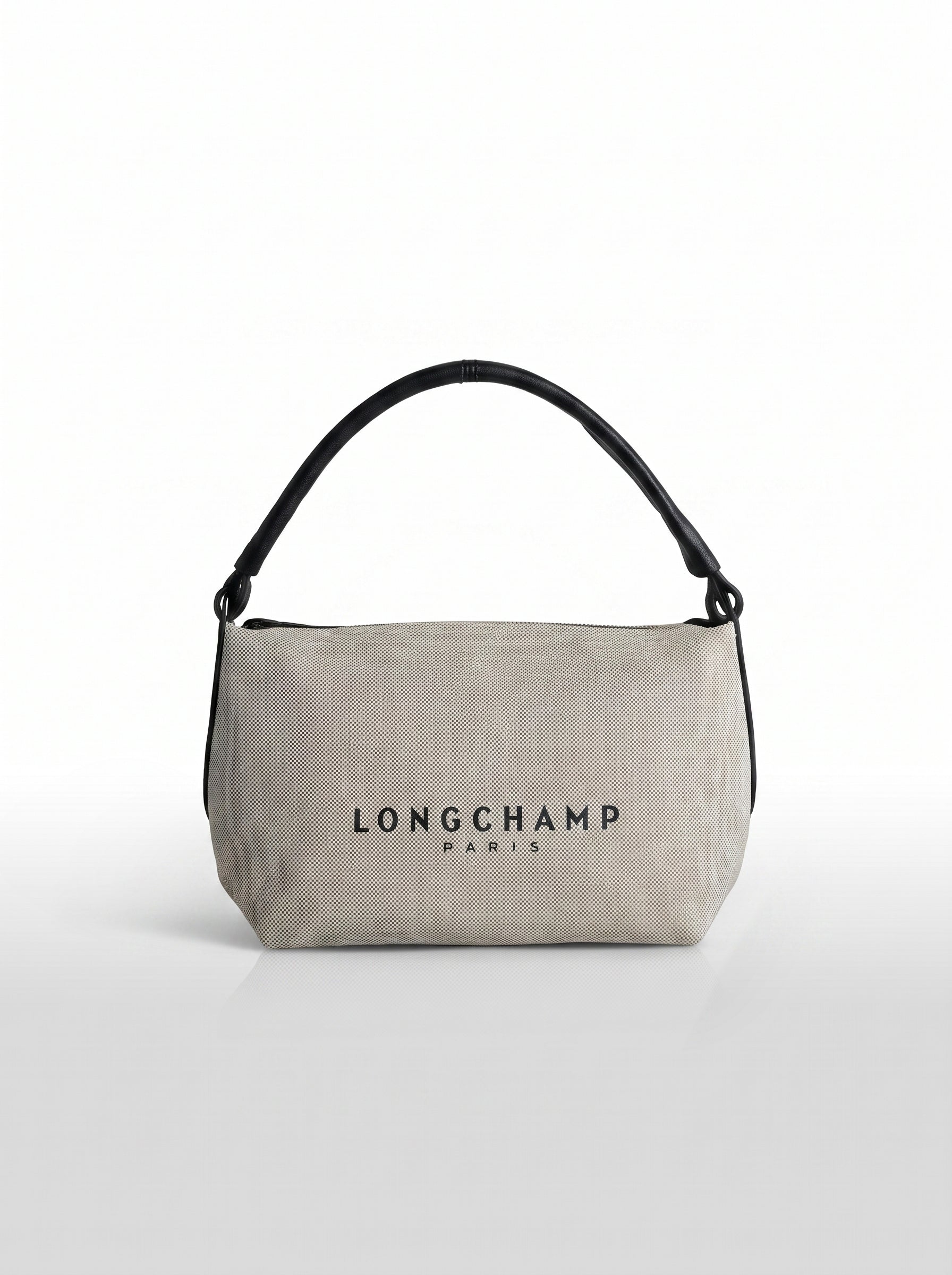 Élise Canvas Tote Bag – Beige & Black