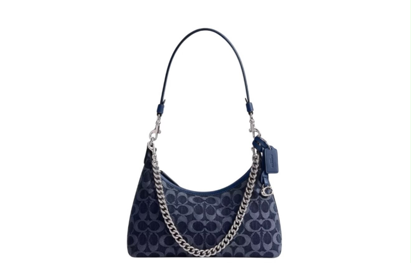 Coach Juliet Shoulder Bag 25 in Regenerative Cotton Denim with Quilting