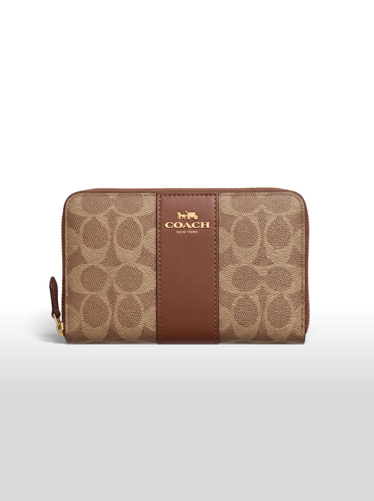 Coach Signature Zip Around Wallet – Khaki/Brown