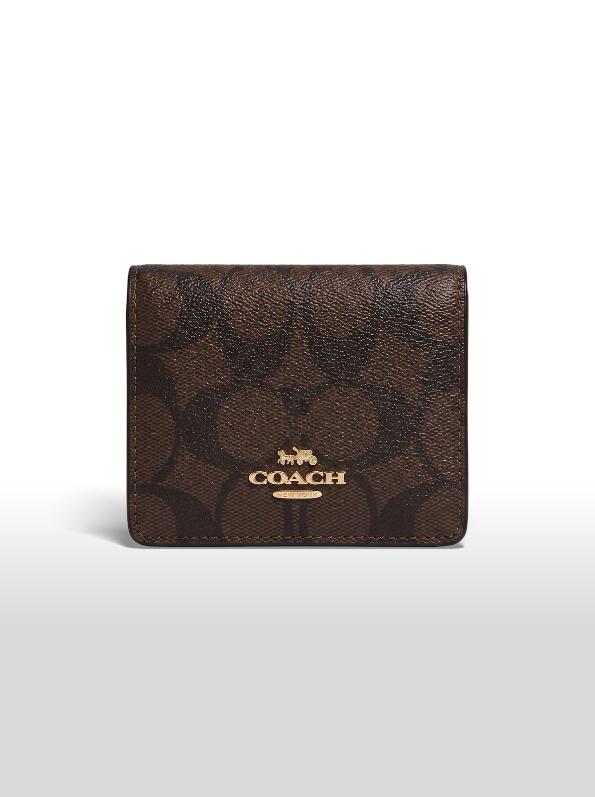 Coach Signature Card Holder – Brown/Black